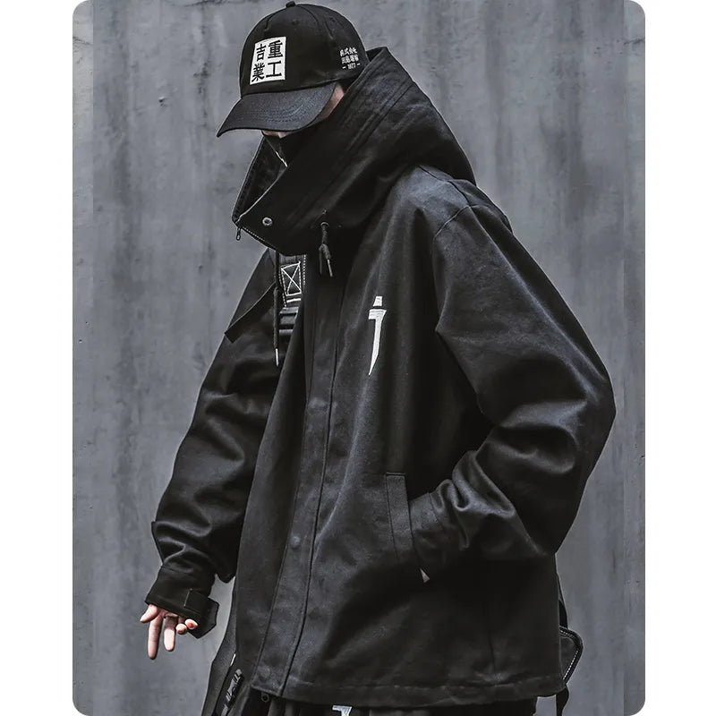 Spring Trend Functional Wind High Collar Hooded Jacket Men / New Merch