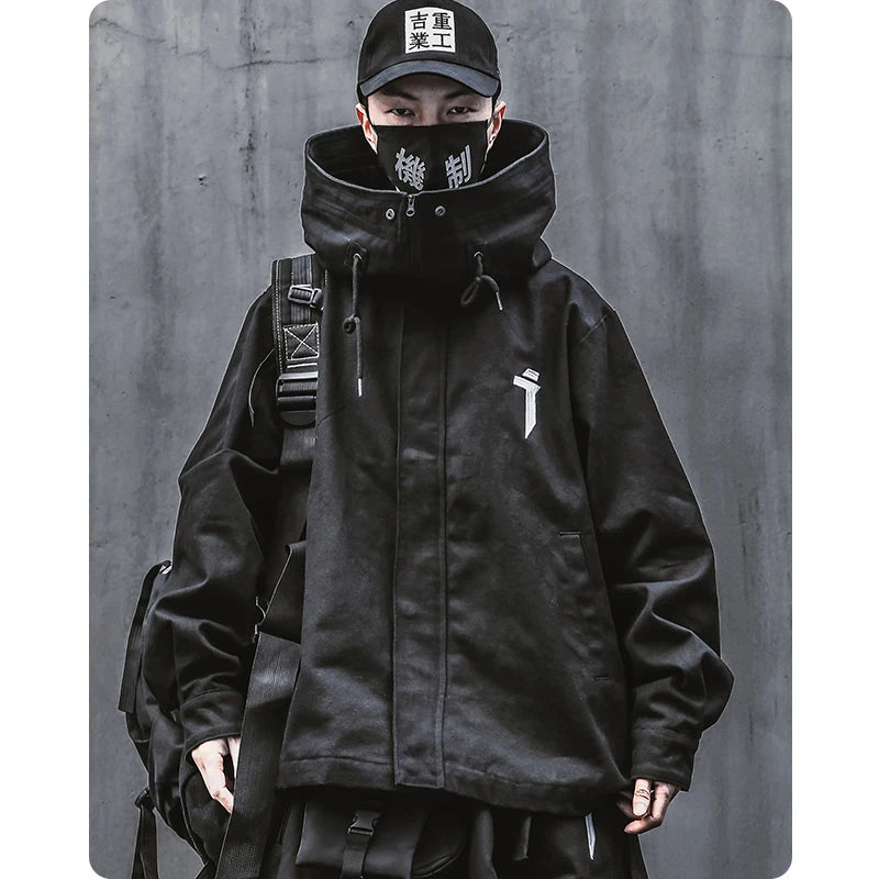 Spring Trend Functional Wind High Collar Hooded Jacket Men / New Merch