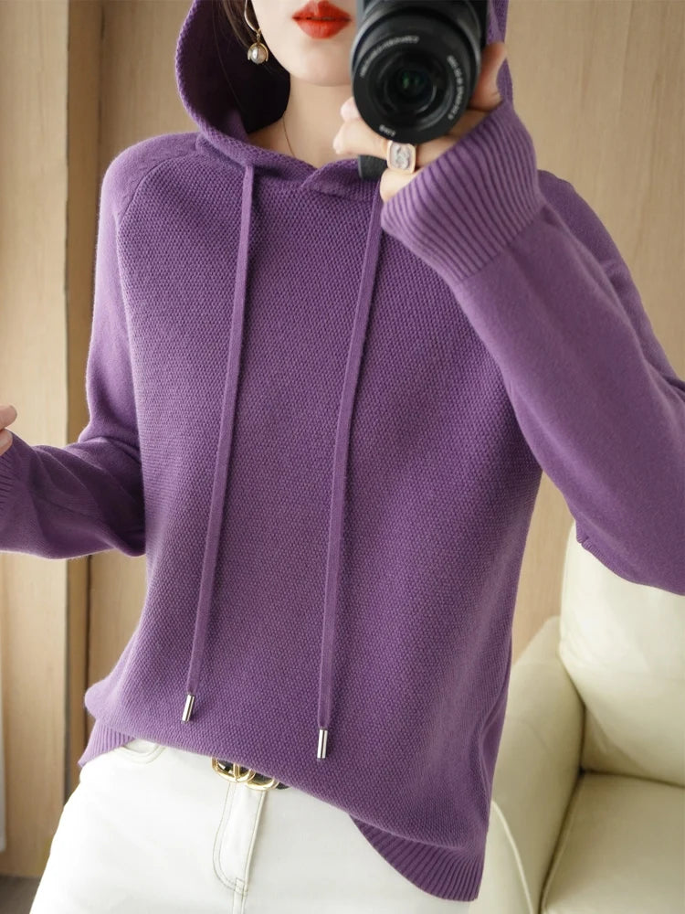 Hooded Long Sleeve Sweater Women / New Merch